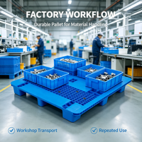Palette en plastique HDPE pour entrepôt, stockage, transport logistique, surface grillagée empilable, antidérapante, haute résistance