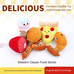 Juguete Masticable Ecológico para Perros con Diseño de Hamburguesa, Resistente a Mordidas, de Felpa con Sonido, para Perros Pequeños/Medianos - Product Image 2