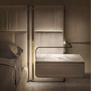 <span class=keywords><strong>Lit</strong></span> double de chambre principale grand <span class=keywords><strong>écran</strong></span> <span class=keywords><strong>avec</strong></span> armoire intégrée, tête de <span class=keywords><strong>lit</strong></span> rembourrée, <span class=keywords><strong>lit</strong></span> de mariage en cuir haut de gamme pour villa - Product Image 3