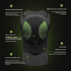 Gilet de protection <span class=keywords><strong>ski</strong></span> Baistw, anti-chute, respirant, absorbant les chocs, protection de la colonne vertébrale, fermeture auto-agrippante en spandex, homme/femme - Product Image 2