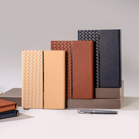Cuaderno A5 de Cuero PU con Encuadernación Cosida, en Caja de Regalo, Diario Texturizado, Bloc de Notas, en Oferta