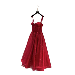 S2027F Nuovo Stile Abito da <span class=keywords><strong>Sera</strong></span> Senza Spalline Elegante Snellente in Chiffon Estivo con Paillettes <span class=keywords><strong>e</strong></span> Tulle, Vita Naturale, Traspirante per Feste - Product Image 6