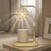 Lampe chauffe-bougie électrique boule de cristal, brûleur d'arômes vintage rétro, hauteur réglable, sans flamme, pour cire fondue, cadeau chambre à coucher, OEM
