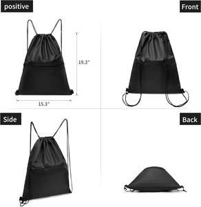 Mochila Ecológica de Viaje con Cordón de Poliéster, Impermeable y Resistente al Desgaste, con Bolsillo y Cremallera para Hombre y Mujer - Product Image 2