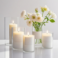 Vente en gros de bocaux à bougies en verre avec couvercles en liège 120/150/200/240ml Forme unique à fond rond de luxe mat pour la décoration intérieure