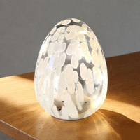 Abat-jour en verre coloré en forme d'œuf, motif léopard soufflé à la main, pour lampe suspendue ou de table – Décoration de Pâques très prisée