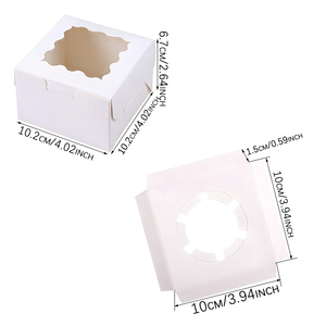 Petites boîtes à gâteaux en papier kraft avec fenêtre, matériaux recyclés, emballage alimentaire pour beignets, cupcakes, chocolats - Product Image 2