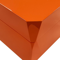 Boîte à montre simple en bois orange brillant de luxe, avec couvercle à charnière, écologique et recyclable, emballage cadeau personnalisé avec logo