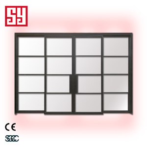ประตูกระจกแบบบาน<span class=keywords><strong>เลื่อน</strong></span>ดีไซน์แบบ Low-E ทำจากเหล็กเคลือบเหล็กดีไซน์ทันสมัยกันน้ำได้มือจับประตูทางเข้า - Product Image 1