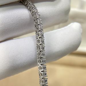 カスタマイズ可能18KゴールドテニスブレスレットAU750 VVS VSダイヤモンドバターカップスカラップクラシックダイアナチャーリークラウドラボファインバングル - Product Image 3