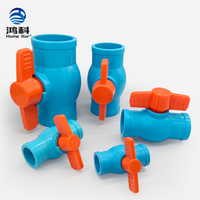 Katup Bola PVC Berkualitas Tinggi Warna Biru dengan Gagang ABS Oranye untuk Sistem Pipa Air Irigasi Pertanian