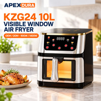 Friteuse à air numérique 10L avec écran tactile, revêtement de qualité alimentaire, fournisseur OEM ODM, programme de distribution de friteuses à air pour importateurs