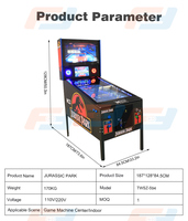 Machine de jeu d'arcade de flipper virtuel à monnayeur, machine de flipper de luxe pour centres de jeux intérieurs