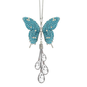 TK Hot Selling Luxury Crystal Metal Butterfly Pendant Diamond Inlay <strong>Car</strong> Rearview Mirror <strong>Car</strong> Interior Accessory <strong>Decoration</strong> - Product Image 4