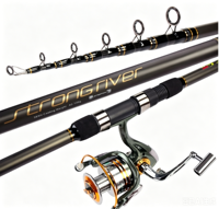 Canne à pêche en mer à action lente en carbone rigide, ensemble complet avec design léger et fin pour lancer longue distance, idéale pour la pêche en surfcasting