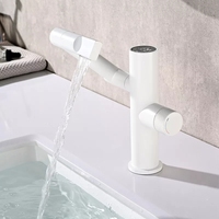 Push Tap High Quality Push Handle Waterfall Basin Faucet Temperature Digital Display Sink Mixer Tap