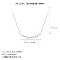Collier élégant en argent sterling S925, bijoux fins, pendentif en forme d'arc de sourire avec CZ, plaqué platine, vente en gros pour femmes