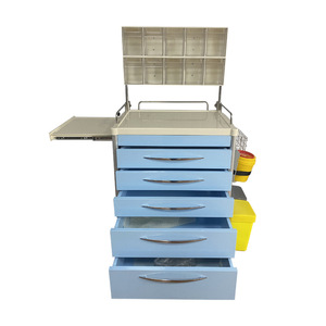 Carrito de Anestesia Médica ABS Azul Cielo con 5 Cajones, Carro de Tratamiento Multifuncional para Quirófano - Product Image 4