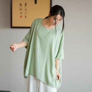 Maglietta Casual Casual e <span class=keywords><strong>sostenibile</strong></span> da <span class=keywords><strong>donna</strong></span> con Pullover manica a pipistrello canapa da <span class=keywords><strong>donna</strong></span> - Product Image 2