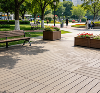 Planches de terrasse en WPC à double co-extrusion, anti-rayures, résistantes aux intempéries, pour la construction de patios extérieurs, de jardins et de paysagisme