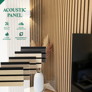 Panel acústico de madera antiruido Aislamiento de sonido Bloqueo de aislamiento Panel de pared insonorizado Tablero de pared de listón acústico - Product Image 1