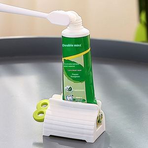 Distributeur manuel et automatique de dentifrice et de gel nettoyant pour le visage en tube carré, presse-tube en plastique pour salle de bain - Product Image 4