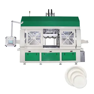 SD-P08 Volledige Automatische Biologisch Afbreekbaar Suikerriet Bagasse Plantaardige Vezels Pulp Voedsel Container Papier Plaat Making Machine