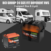 Stok UE & AS 12V 100AH Grup baterai Lithium LiFePO4 24 pengisian cepat siklus dalam BMS untuk RV Motor Trolling Off-Grid
