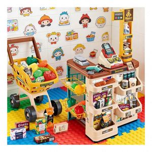 Ensemble de jeu d'imitation pour enfants : Supermarché éducatif avec caisse enregistreuse, scanner et chariot de courses - Product Image 6