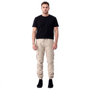 Pantalon cargo décontracté pour homme en coton léger, taille élastique, coupe droite, pour activités de plein air, randonnée, trekking, cheville ajustable - Product Image 1