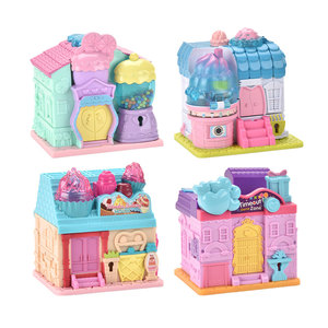 Mini conjunto de simulación de juego para niña, casa de muñecas con muebles y caja ciega de PVC, juguetes para niña, 3x AG13, botón de célula, batte - Product Image 5