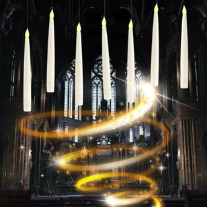 Bougies LED coniques sans flamme, décorations d'Halloween scintillantes, à piles, pour la maison, avec motif de bougie - Product Image 3