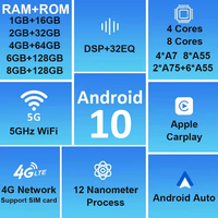Écran portable sans fil CarPlay 10,1 pouces, lecteur multimédia GPS, amplificateur DSP pour Apple CarPlay Android Auto - Écran OLED