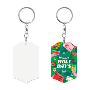 Porte-clés vierges en aluminium pour sublimation, imprimables double face, formes chemise et bouclier, pour personnalisation DIY, vente en gros - Product Image 4