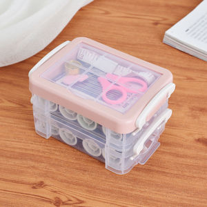 <b>Sewing</b> Kit Set 30 Piece Portable Three Layer Storage <b>Box</b> With Needles Thread Scissors Measuring Tape For Household Mending - Product Image 3
