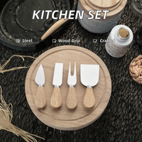 Ensemble de couteaux à fromage en acier de haute qualité avec manche en bois fait à la main pour la coupe de fromage de cuisine quotidienne Logo personnalisé