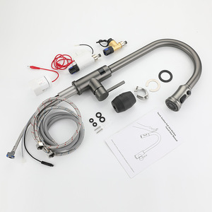 Kitchen Smart Touch Stainless Steel Gun Gray Single Handle Pull Out Spray Faucet <b>Deck</b> Mounted Contemporary Style - Product Image 2