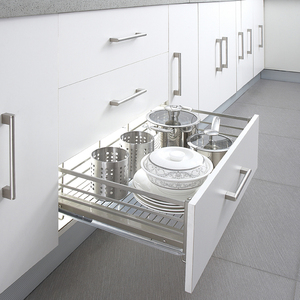 Organizadores de almacenamiento de cierre suave de la canasta de Metal deslizante estantes <span class=keywords><strong>Modular</strong></span> gabinetes de cocina cajón - Product Image 3