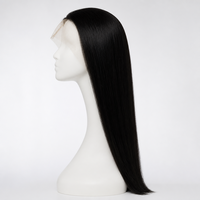 Perruque de cheveux humains 10A lisses, couleur noir naturel, densité 350%, avec dentelle transparente 13x4, cheveux vietnamiens longs et raides