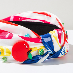 <span class=keywords><strong>Back</strong></span> to School Meninas Moda Acessórios De Cabelo Red Apple Charms School Knotted Headbands 2024 - Product Image 3