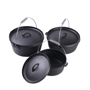 Cocotte en fonte <span class=keywords><strong>Debien</strong></span> pré-culottée, écologique, pour camping en extérieur, compatible gaz et induction - Product Image 5
