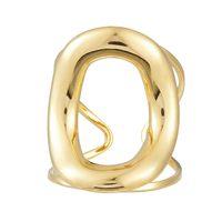 Grenzüberschreitend Meistverkaufter Damen Klassischer Verlobungsring Geometrisches Schlichtes Design Edelstahl 18K Vergoldet