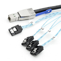 Câble de transfert Mini SAS SFF-8644 vers SATA 7 broches pour contrôleur RAID de carte mère de serveur, conducteur en cuivre