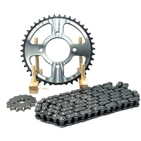 Kit Rantai dan Gir Motor CG125 Zhujiang XF125 Kompatibel 45 #   Baja Karbon 428-42T 15T 3-Piece Standar OEM ANSI