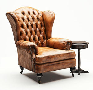 लिविंग रूम विंटेज स्टाइल क्लब के लिए आधुनिक लाउंज एक्सेंट सीगर कुर्सियाँ चमड़े के कार्यालय की कुर्सी - Product Image 4