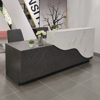 Petit bureau moderne en bois Comptoir de service à la clientèle MEUBLES DE BUREAU Réception de salon de beauté de haute qualité