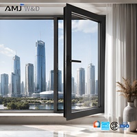 Ventana con Rotura de Puente Térmico AMJ, Ventanas Abatibles de Aluminio con Triple Vidrio Aislante y Mosquiteras para Hogares