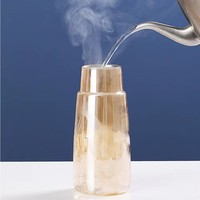 Jarra de Vidrio Borosilicato 2 en 1 Transparente/Ámbar/Gris Hecha a Mano, 750ml/850ml, Resistente al Calor, Apta para Lavavajillas y Microondas