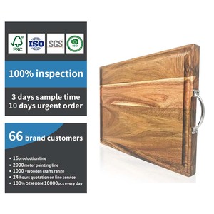 Grande <span class=keywords><strong>planche</strong></span> <span class=keywords><strong>à</strong></span> <span class=keywords><strong>découper</strong></span> <span class=keywords><strong>Pro</strong></span> en bois d'acacia avec poignée en métal réversible pour <span class=keywords><strong>planche</strong></span> <span class=keywords><strong>à</strong></span> <span class=keywords><strong>découper</strong></span> de cuisine - Product Image 1