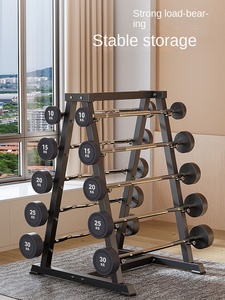 Soporte de Barra Curvo y Resistente para Pesas, con Marco de Acero Recubierto de Goma Integrado, para Gimnasio o <span class=keywords><strong>Sala</strong></span> de Estar - Product Image 4
